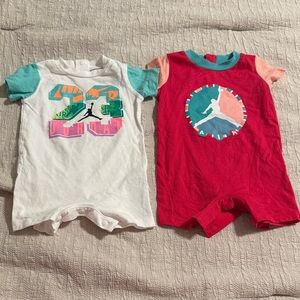 Jordan Pink and White Kids Bodysuit Set